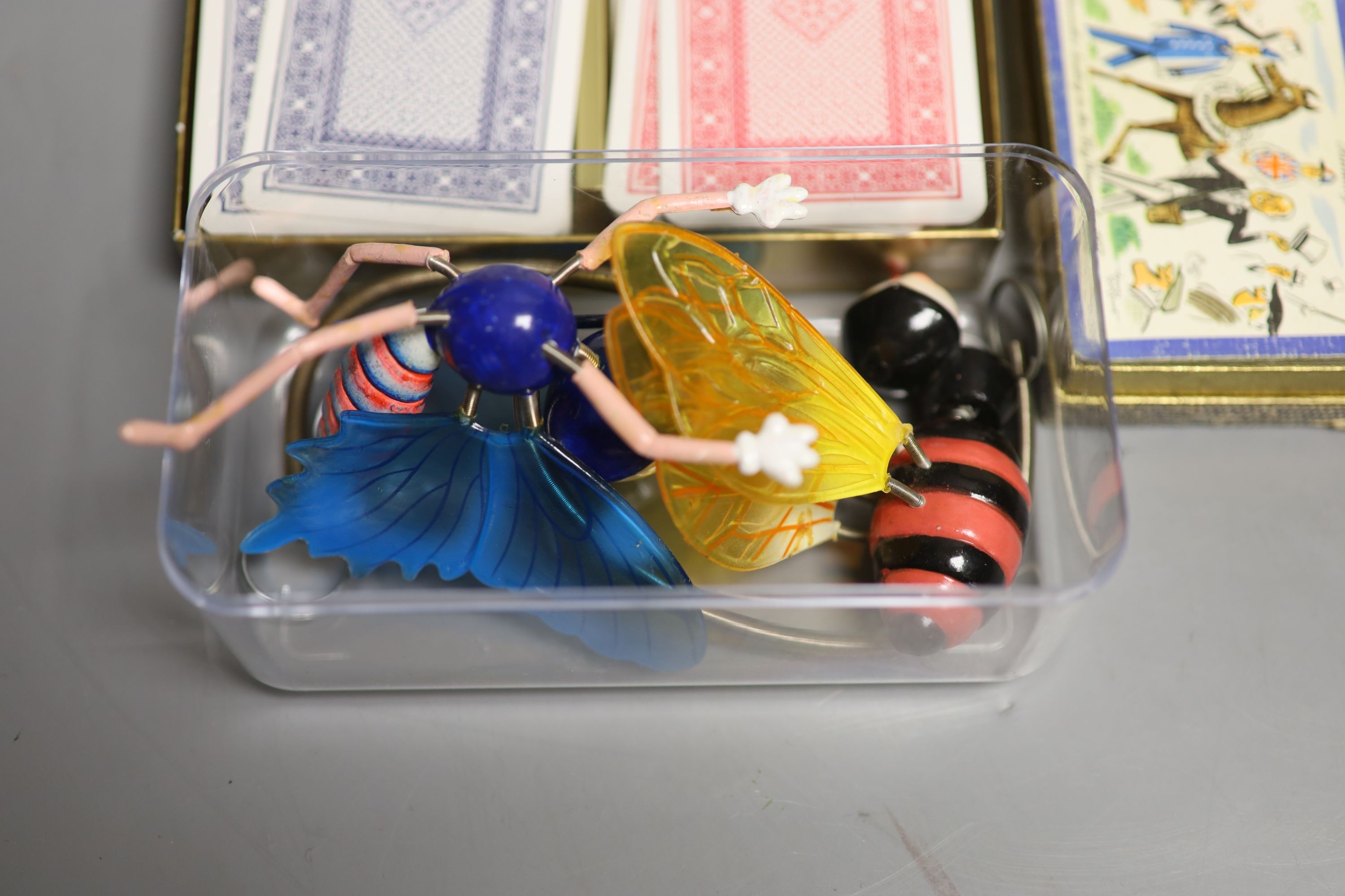 Various card games, Dominoes, etc.